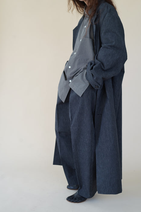 CRISTASEYA<br>MOROCCAN PYJAMA PANTS<br>in BLACK WITH WHITE STRIPES