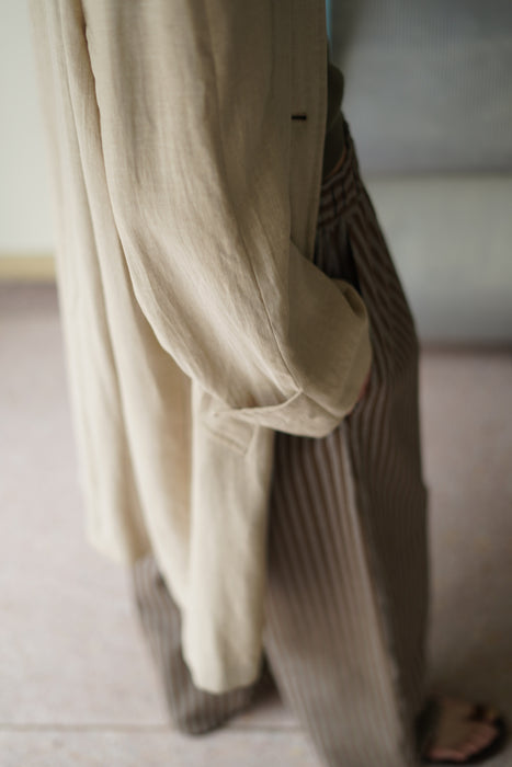 VINTAGE HERMES <br>LINEN BALMACAAN COAT <BR> <BR>SOLD OUT