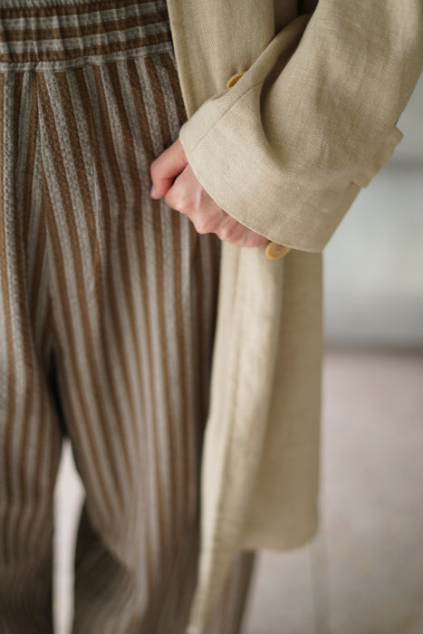 CRISTASEYA<br>MOROCCAN PYJAMA PANTS<br>in BROWN STRIPES