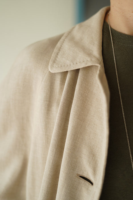 VINTAGE HERMES <br>LINEN BALMACAAN COAT <BR> <BR>SOLD OUT