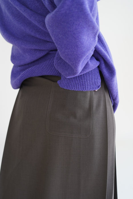 CRISTASEYA<br>OVERSIZED CASHMERE SWEATER WITH DRAPED COLLAR<br>in PURPLE