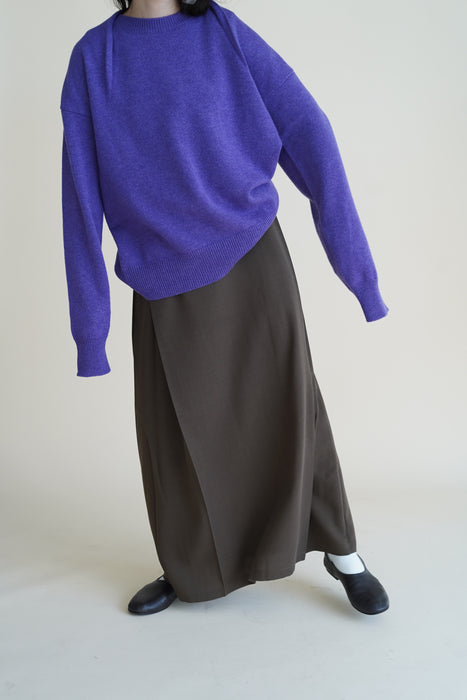 CRISTASEYA<br>OVERSIZED CASHMERE SWEATER WITH DRAPED COLLAR<br>in PURPLE