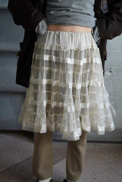 ANTIQUE<BR>TULLE RUFFLE SKIRT <BR> <BR>SOLD OUT