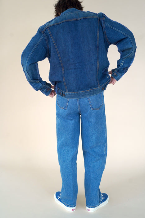 BLESS+CRISTASEYA<br>PATCHED DENIM KNIT CARDIGAN