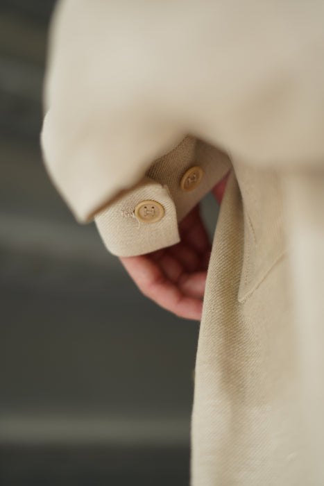 VINTAGE HERMES <br>LINEN ZIP SHIRT JACKET