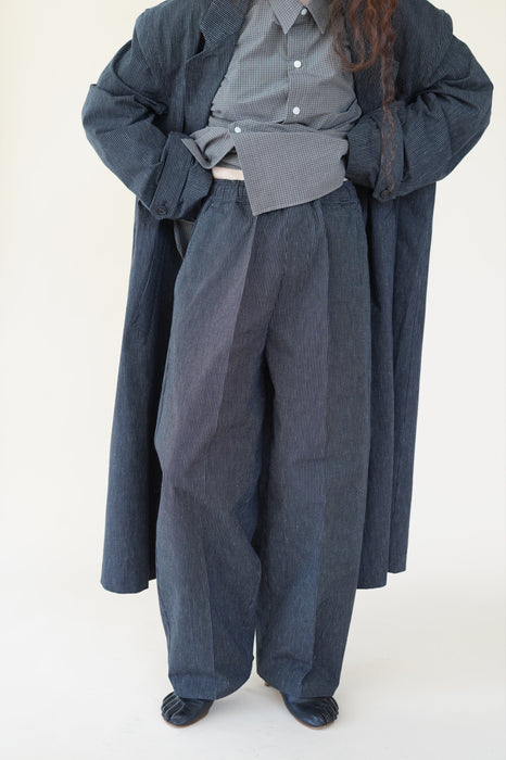 CRISTASEYA<br>MOROCCAN PYJAMA PANTS<br>in BLACK WITH WHITE STRIPES