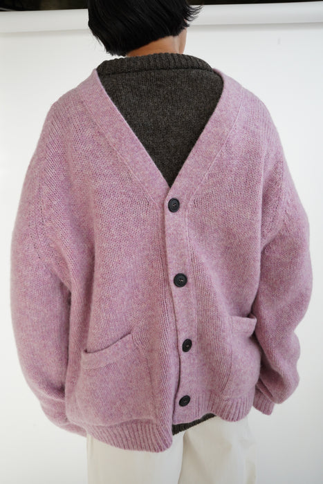 CRISTASEYA<br>OVERSIZED SHETLAND CARDIGAN<br>in PINK