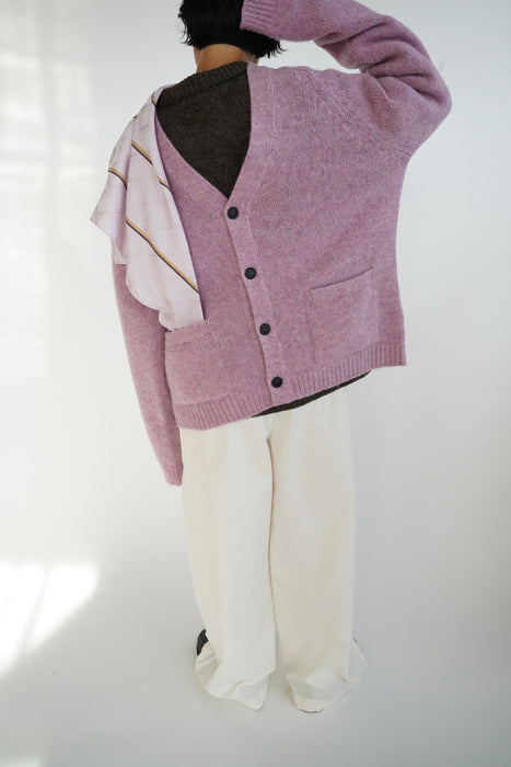 CRISTASEYA<br>OVERSIZED SHETLAND CARDIGAN<br>in PINK