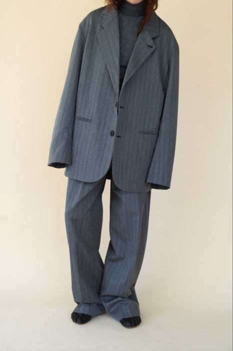 CRISTASEYA<br>OVERSIZED BLAZER<br>in BLACK/WHITE STRIPES