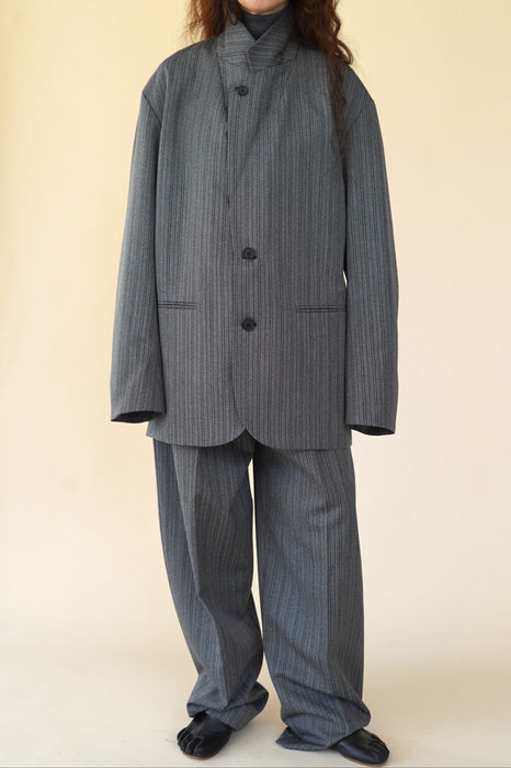 CRISTASEYA<br>OVERSIZED BLAZER<br>in BLACK/WHITE STRIPES