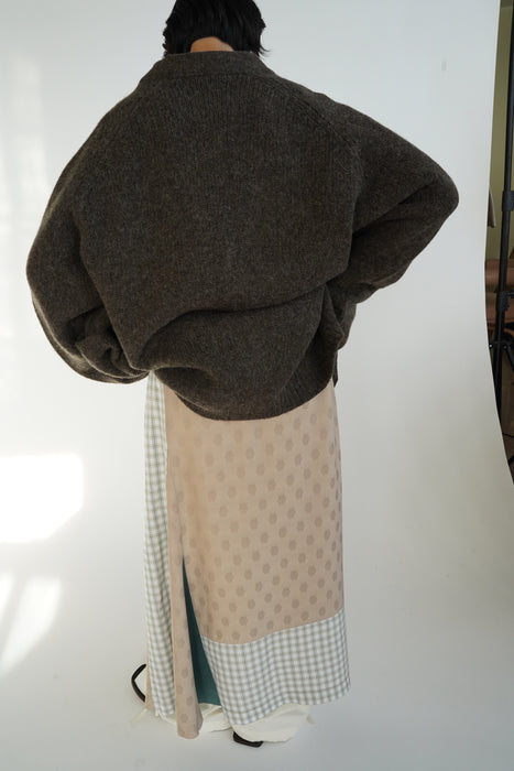 CRISTASEYA<br>OVERSIZED SHETLAND CARDIGAN<br>in TAUPE