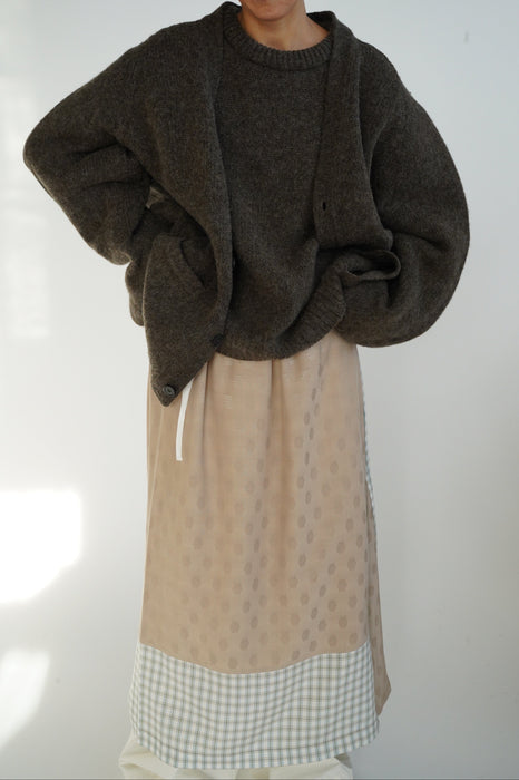 CRISTASEYA<br>OVERSIZED SHETLAND CARDIGAN<br>in TAUPE