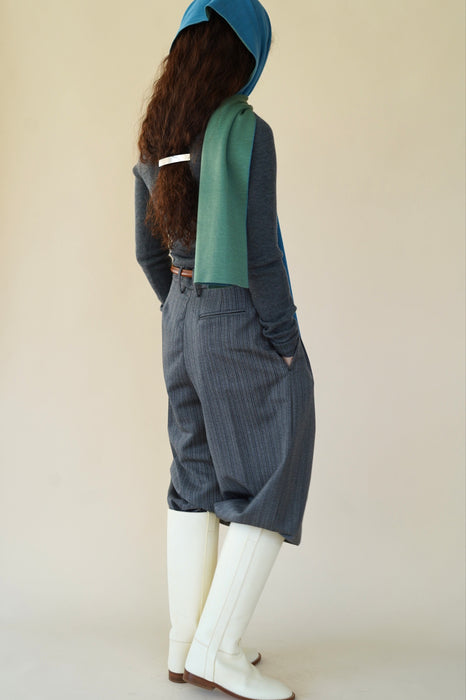 CRISTASEYA<br>SILK CASHMERE DOUBLE SCARF<br>in LIGHT BLUE/SAUGE