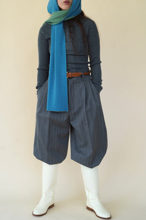 CRISTASEYA<br>SILK CASHMERE DOUBLE SCARF<br>in LIGHT BLUE/SAUGE