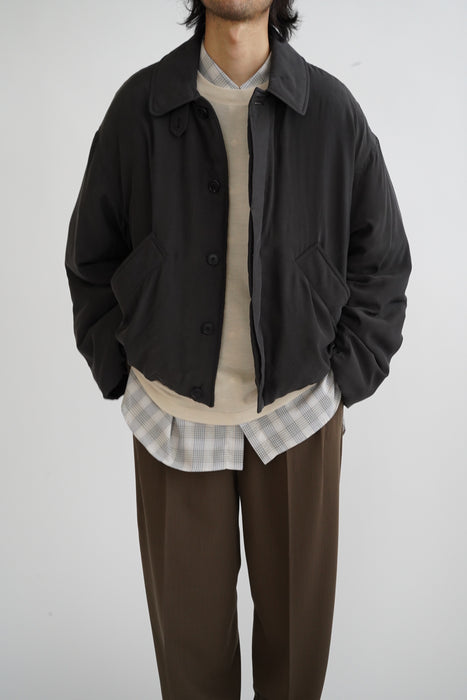 CRISTASEYA<br>CROPPED PADDED BOMBER <br>in BROWN