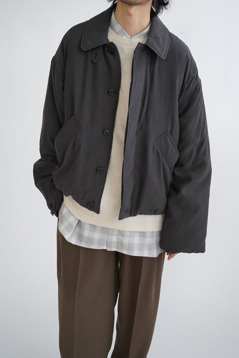 CRISTASEYA<br>CROPPED PADDED BOMBER <br>in BROWN