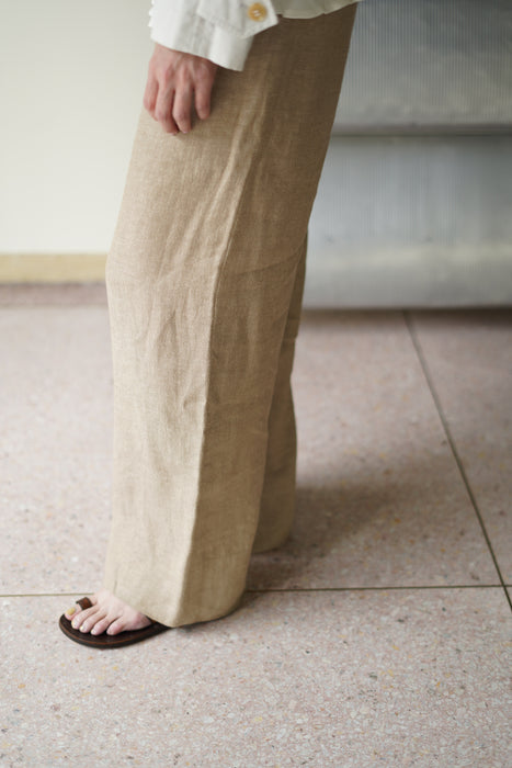 VINTAGE HERMES <br>LINEN SIDE ZIP HERRINGBONE TROUSERS <BR> <BR>SOLD OUT