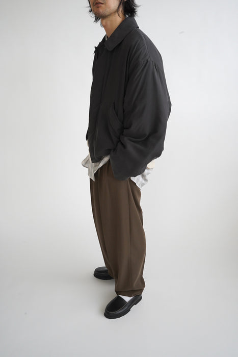 CRISTASEYA<br>CROPPED PADDED BOMBER <br>in BROWN