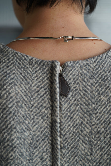 VINTAGE HERMES<br>CASHMERE HERRINGBONE ZIP UP TUNIC<br><br>SOLD OUT