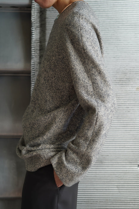 VINTAGE HERMES<br>CASHMERE HERRINGBONE ZIP UP TUNIC<br><br>SOLD OUT