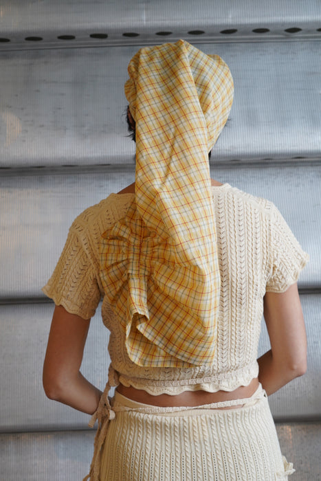 FUMIKA_UCHIDA<br>PLAID VOILE HEAD CAP