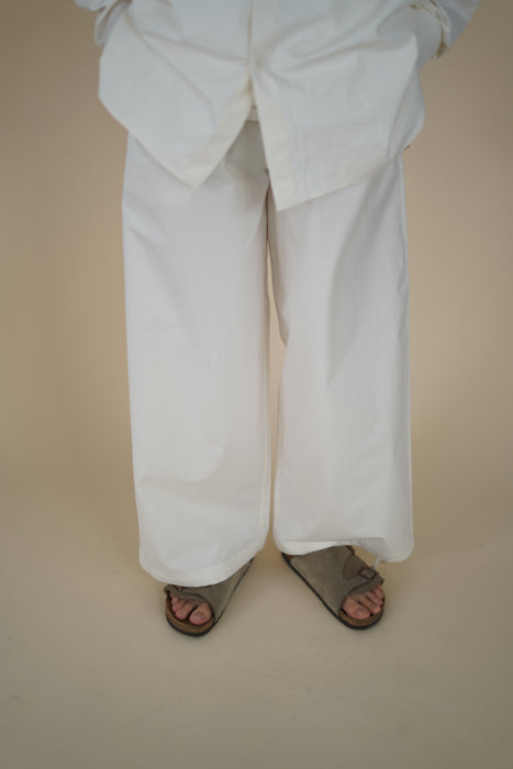 CRISTASEYA<br>MAXI LARGE PANTS WITH DRAWSTRINGS<br>in ECRU