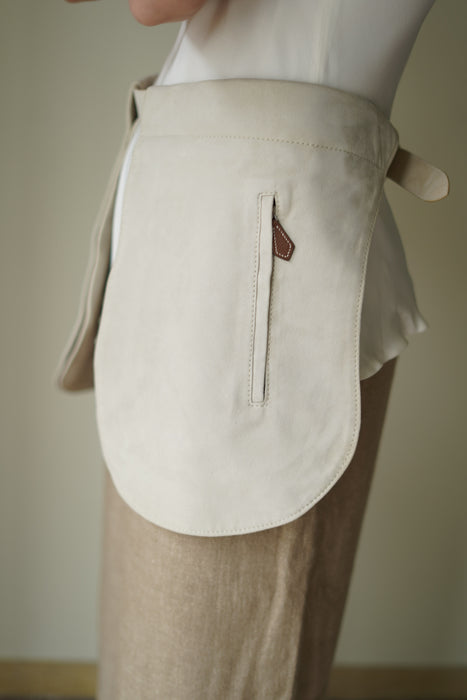 VINTAGE HERMES <br>SILHOUETTE WITH REMOVABLE POCKETS IN SUEDE