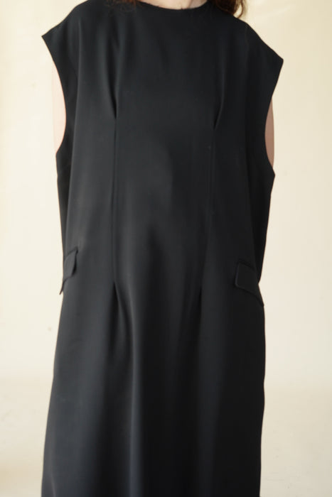 CRISTASEYA<br>SLEEVELESS LONG DRESS <br>in BLACK