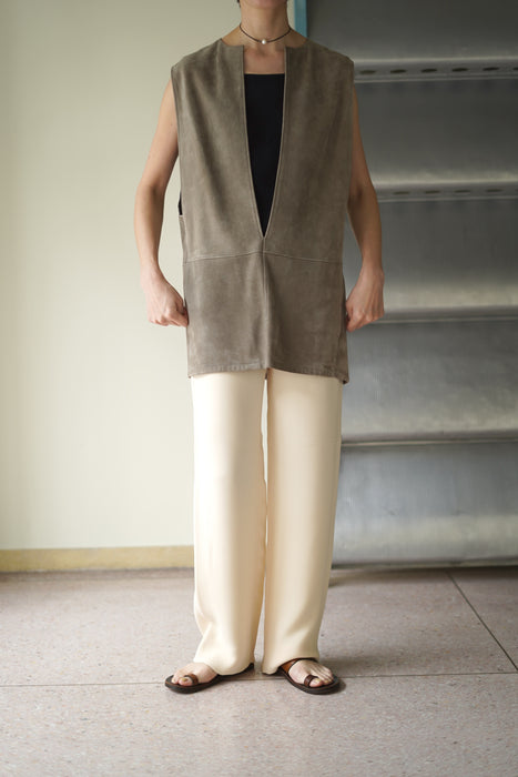 VINTAGE HERMES<BR>SUEDE VAREUSE GILET