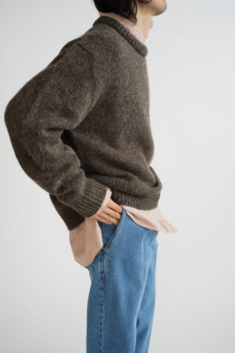 CRISTASEYA<br>BLEACHED DENIM PLEATED TROUSERS