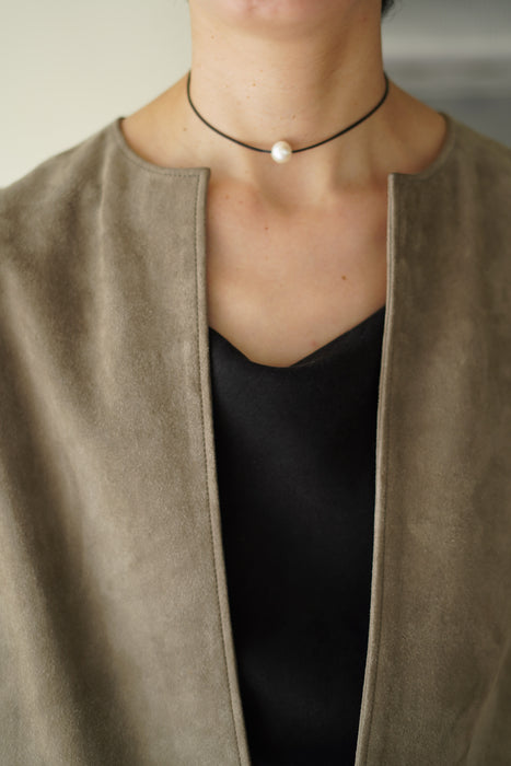 VINTAGE HERMES<BR>SUEDE VAREUSE GILET