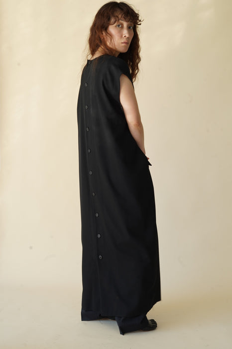 CRISTASEYA<br>SLEEVELESS LONG DRESS <br>in BLACK