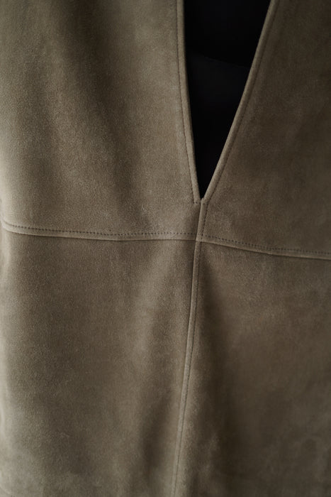 VINTAGE HERMES<BR>SUEDE VAREUSE GILET
