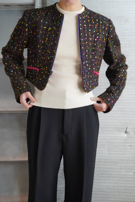 VINTAGE GEOFFREY BEENE<BR>SHORT BORELO TWEED JACKET