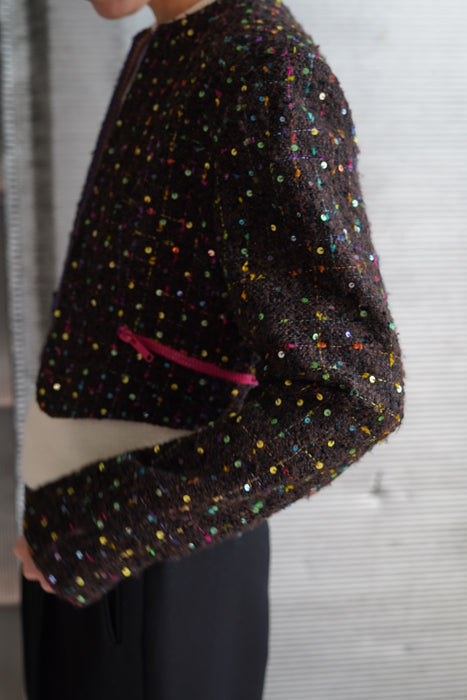 VINTAGE GEOFFREY BEENE<BR>SHORT BORELO TWEED JACKET