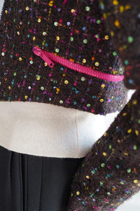 VINTAGE GEOFFREY BEENE<BR>SHORT BORELO TWEED JACKET