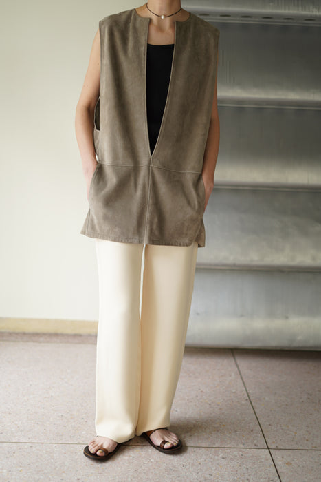 VINTAGE HERMES<BR>SUEDE VAREUSE GILET