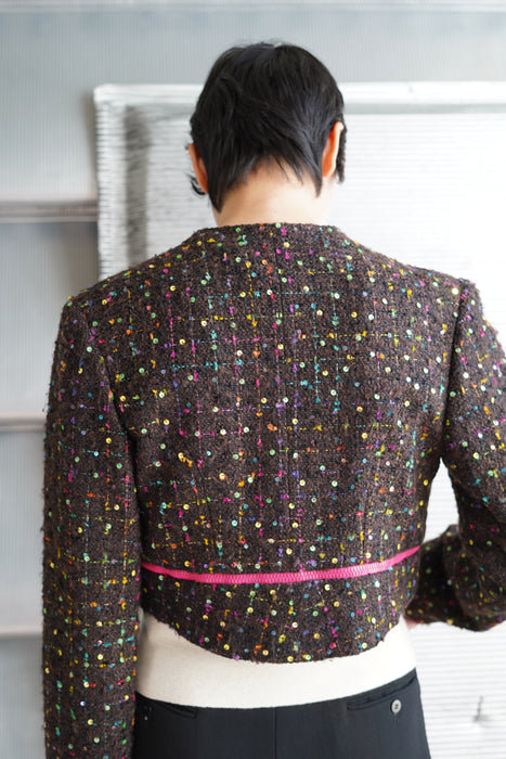 VINTAGE GEOFFREY BEENE<BR>SHORT BORELO TWEED JACKET