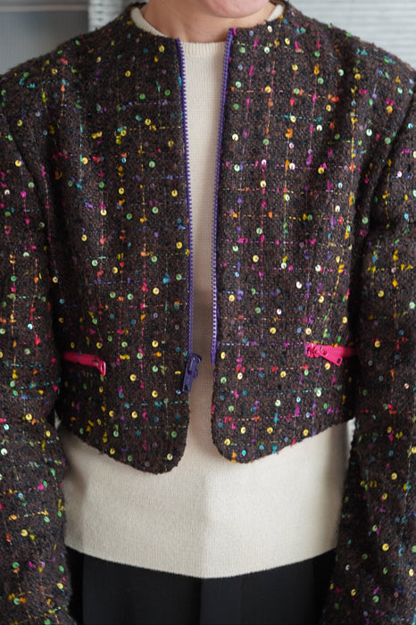 VINTAGE GEOFFREY BEENE<BR>SHORT BORELO TWEED JACKET