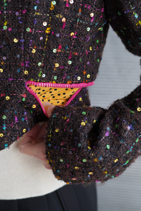VINTAGE GEOFFREY BEENE<BR>SHORT BORELO TWEED JACKET