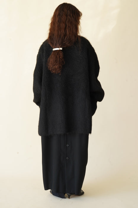 CRISTASEYA<br>VISONE MAXI CARDIGAN<br>in BLACK