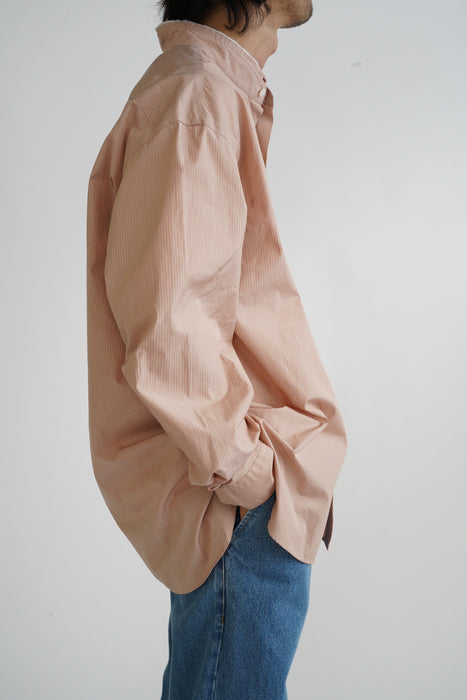 Salvatore Piccolo x CRISTASEYA<br>HANDMADE FRINGED MAO COLLAR SHIRT<br>in PINK/PURPLE STRIPES