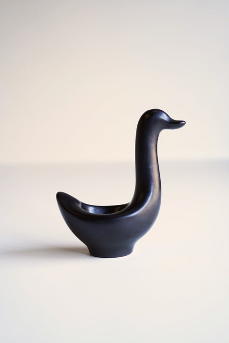 ANDRÉ BAUD<BR>BLACK CERAMIC DUCK