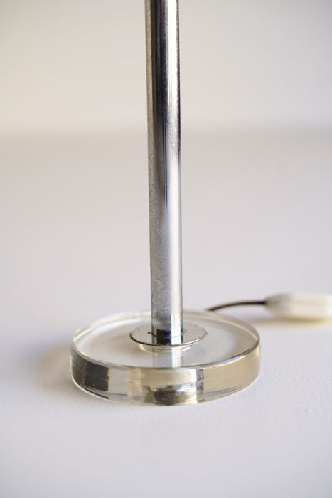 VINTAGE FRENCH GLASS & METAL TABLE LAMP