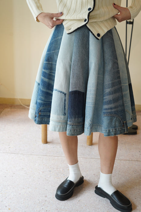JUNYA WATANABE<BR>DENIM REBUILD SKIRT