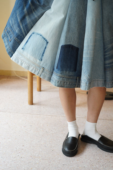 JUNYA WATANABE<BR>DENIM REBUILD SKIRT