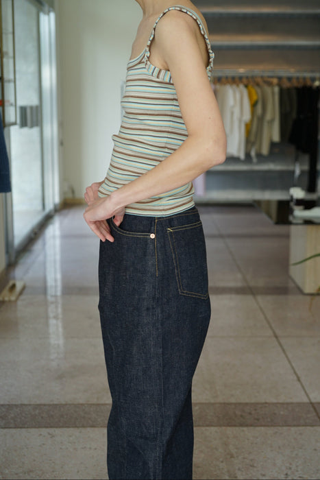 FUMIKA_UCHIDA<br>MULTICOLOR STRIPE CAMISOLE<br>WHITE/BEIGE/BROWN