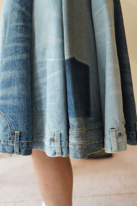 JUNYA WATANABE<BR>DENIM REBUILD SKIRT