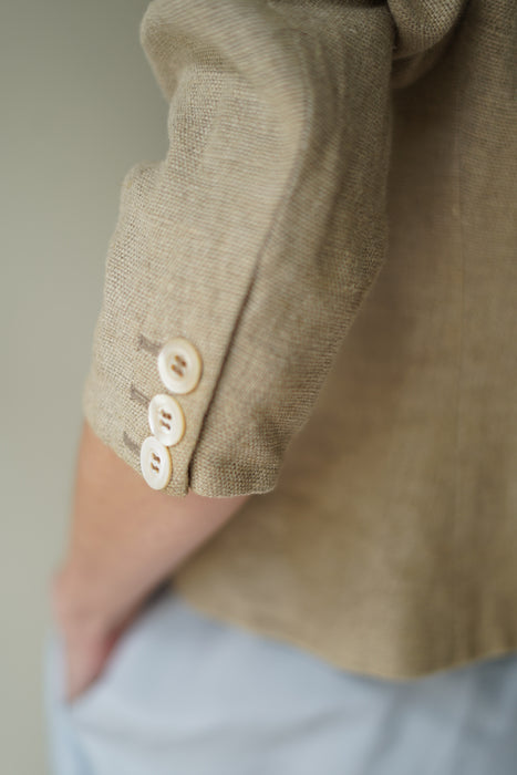 VINTAGE MOSCHINO<BR>PEACE LINEN JACKET