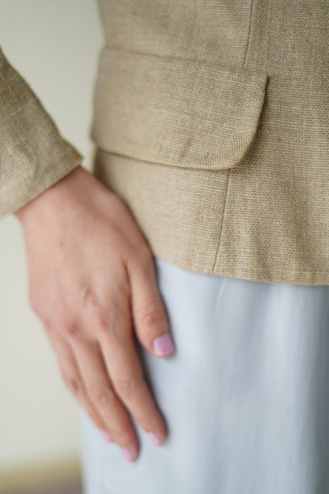 VINTAGE MOSCHINO<BR>PEACE LINEN JACKET